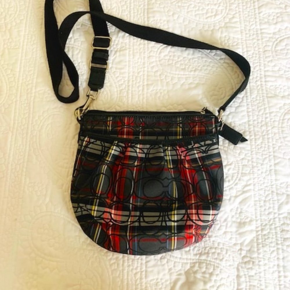 Coach Tartan Plaid Crossbody Bag Gem